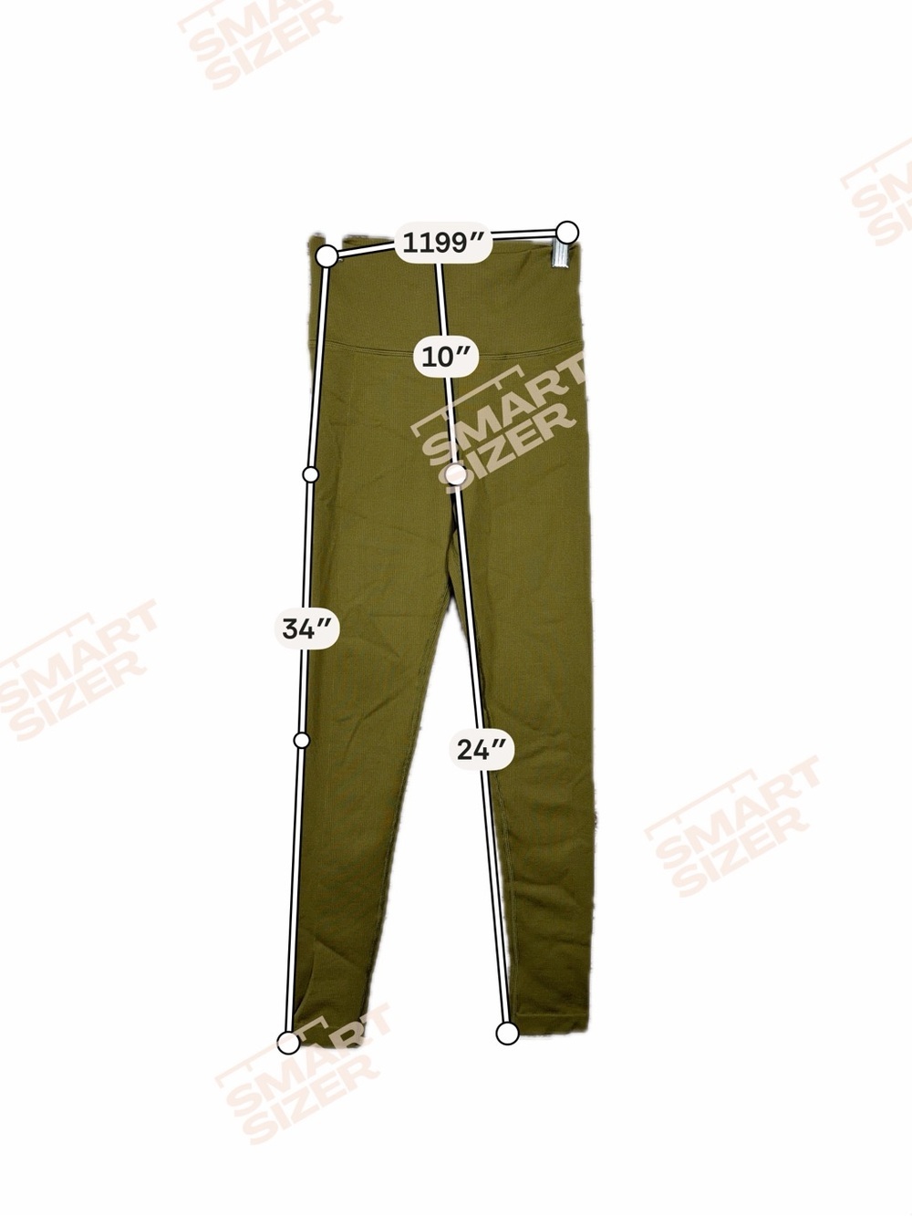 Athleta Olive Green Ribbed High Rise Leggings XS Compressive Feel Workout - Picture 6 of 6